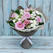 Букет цветов из:  Герберы, Альстромерии и Хризантемы #REPLACE_PRED# Плеханово