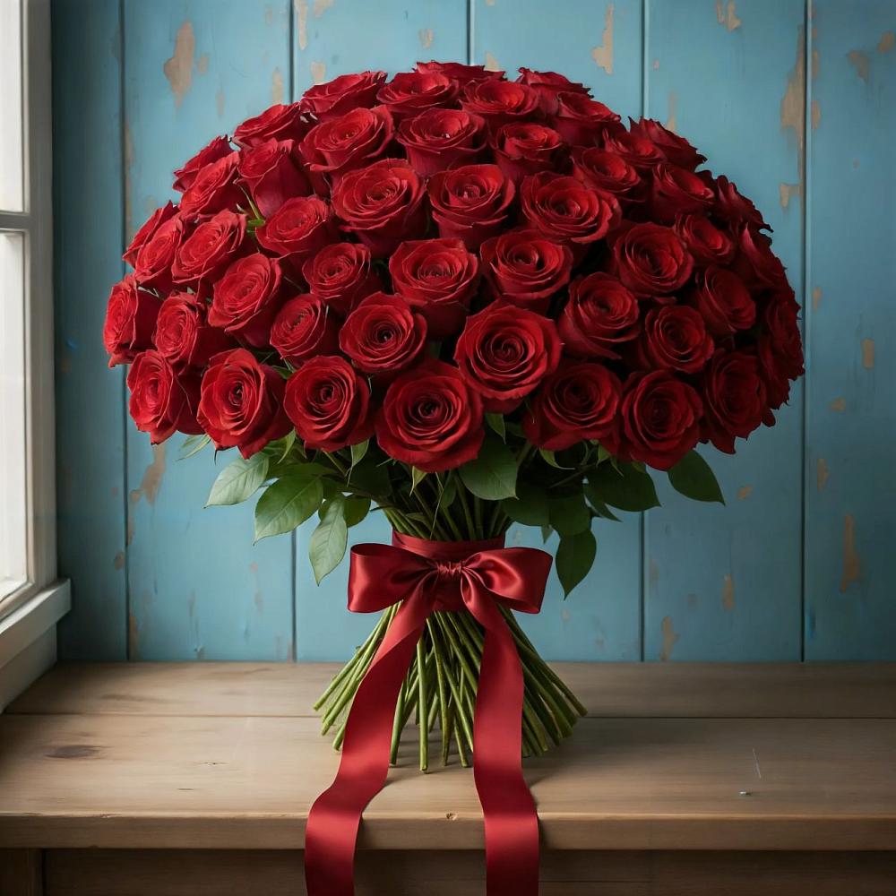 Букет Красные розы Блэк Меджик в Плеханово