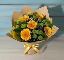 Букет цветов из:  Герберы и Хризантемы в Плеханово
