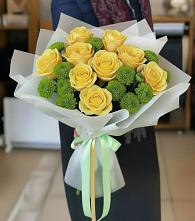 Букет цветов из:  Хризантемы и Розы в Плеханово