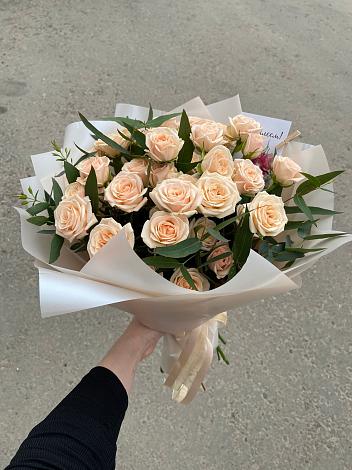 Букет Кремовые розы Латте в Плеханово
