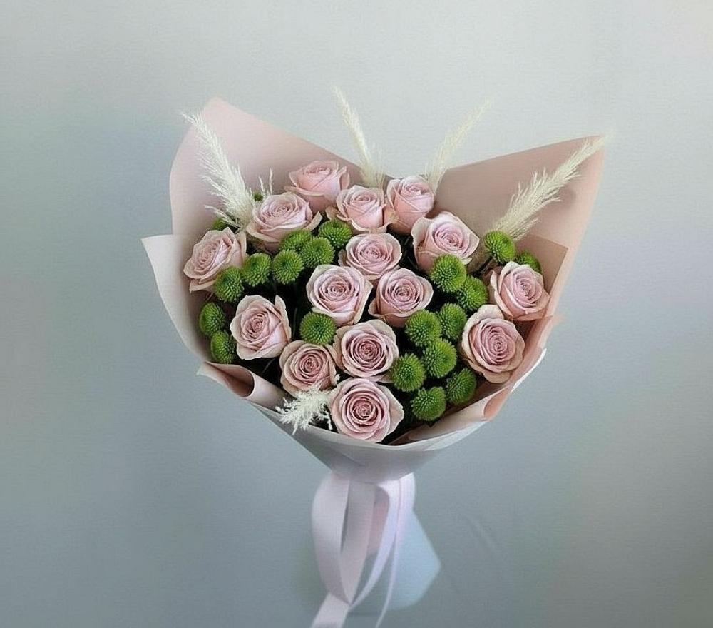 Букет цветов из: Розы и Хризантемы в Плеханово