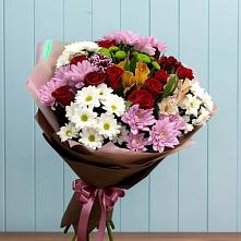 Букет цветов из:  Розы, Хризантемы и Альстромерии в Плеханово