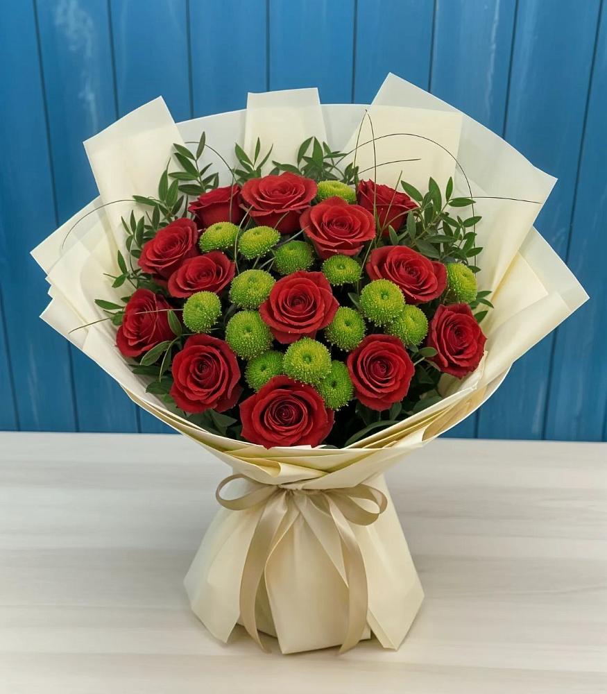 Букет цветов из: Розы и Хризантемы в Плеханово